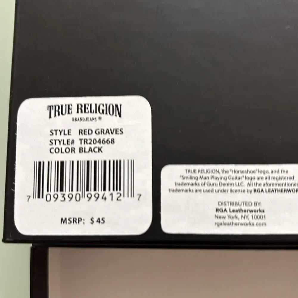 True Religion Black  wallet/card holder frid protection